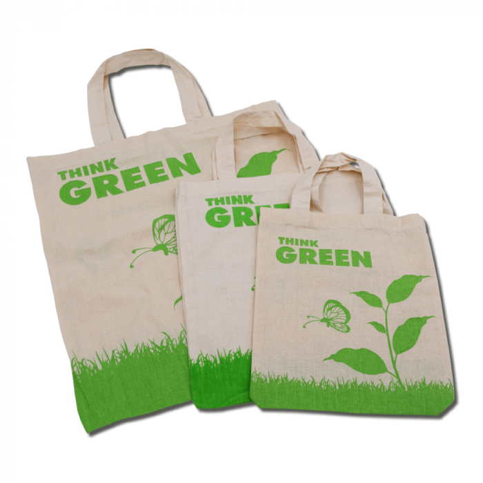Baumwolltragetaschen „Think Green“ 