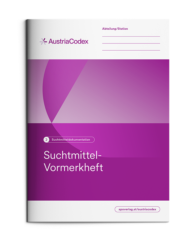 Suchtmittel-Vormerkheft (Hochformat)